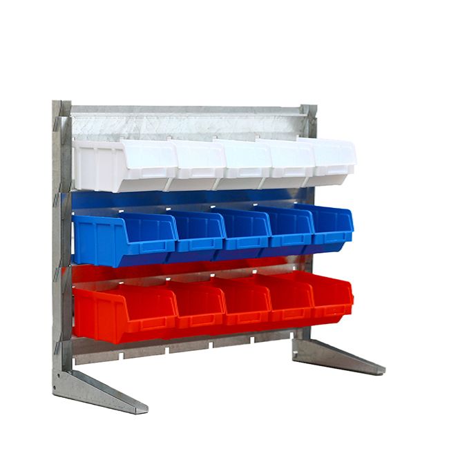 Стеллаж-органайзер для мастерской и гаража с пластиковыми ящиками