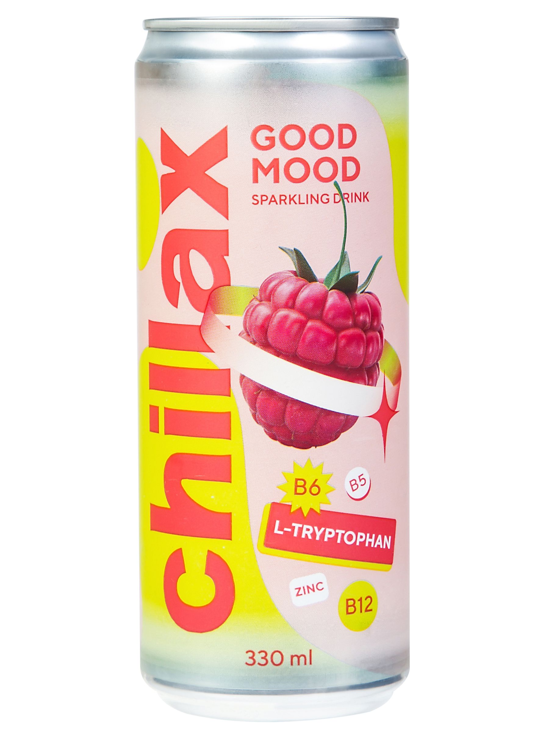 Безалкогольные слабогазированные функциональные напитки Chillax со вкусом малины