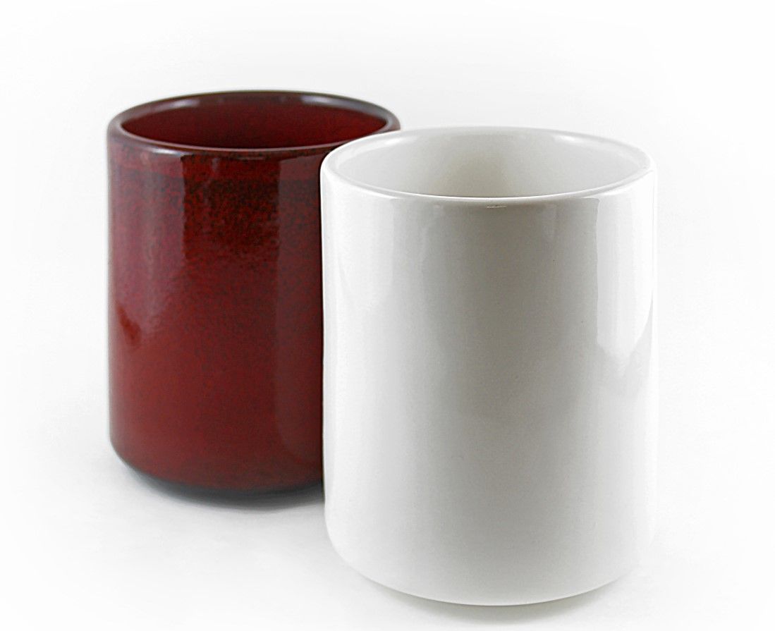 Чашка RISE с двойными стенками объём 350 мл, цвет белый/красный, фарфор