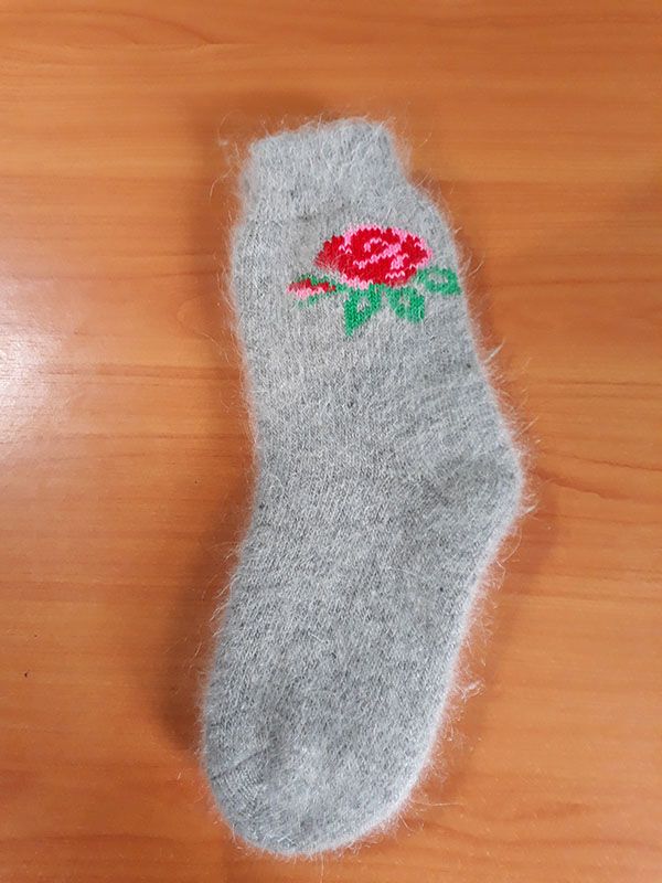 Носки женские из козьего пуха "Роза"