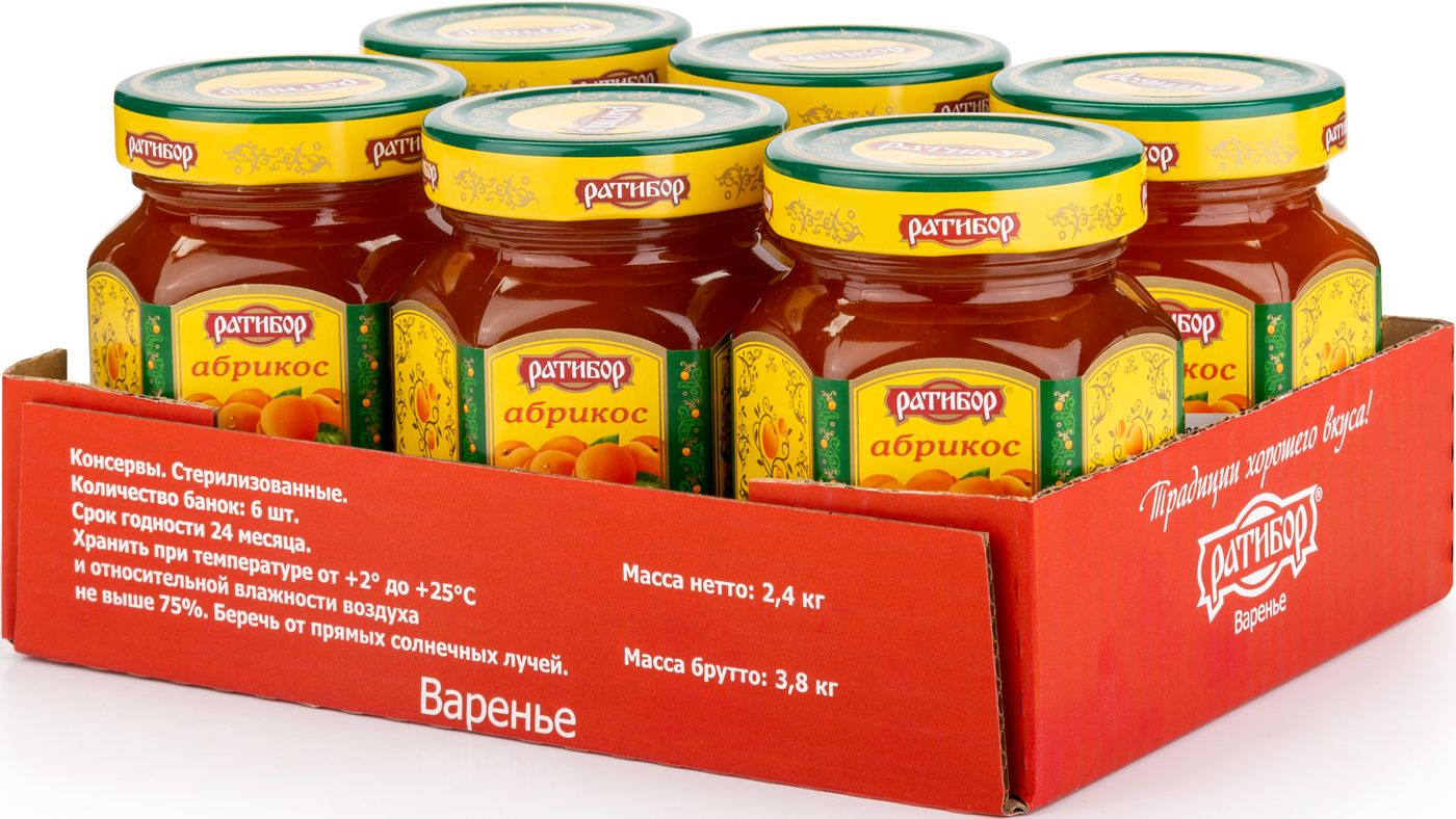 Варенье "Абрикос" РАТИБОР 360гр*6, упак, упак (6 шт)