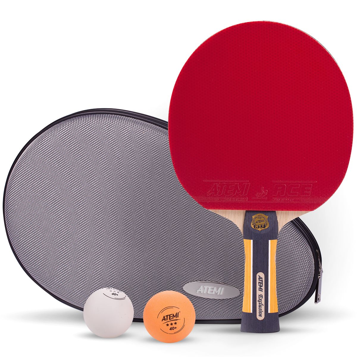 Набор для настольного тенниса ATEMI EXCLUSIVE (1ракетка+чехол+2 мяча***)