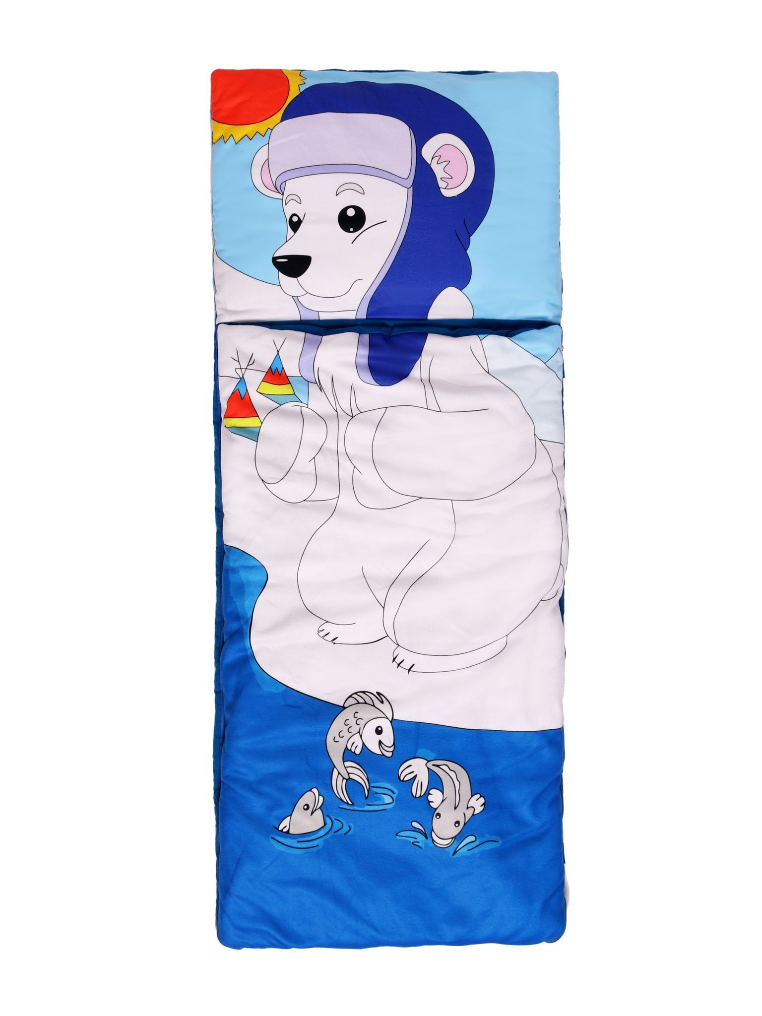Спальный мешок для детей и подростков, слипик, мобильная кроватка МедведьБелыйВасилек