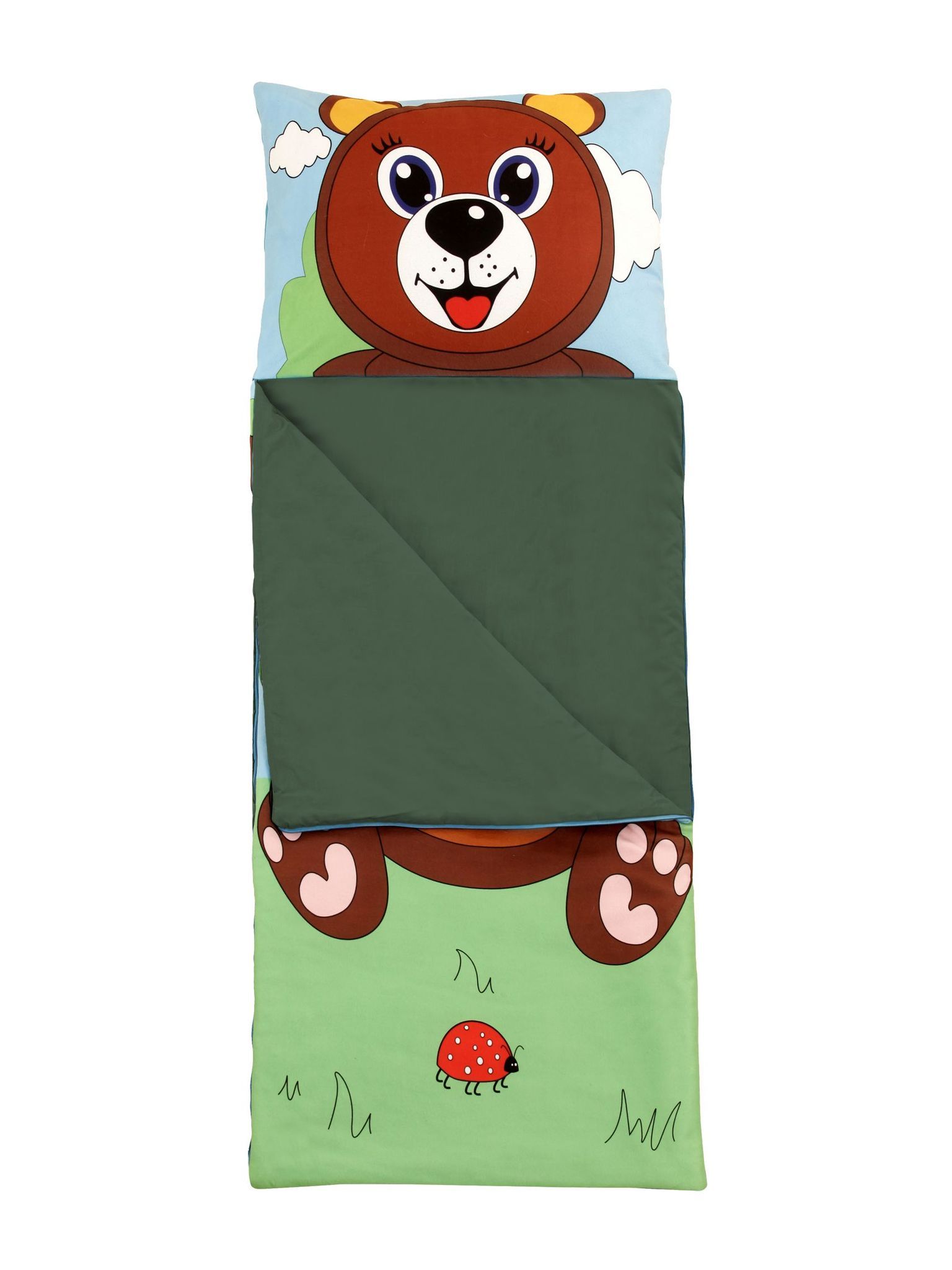 Спальный мешок для детей и подростков, слипик, мобильная кроватка МедведьСмедомОлива