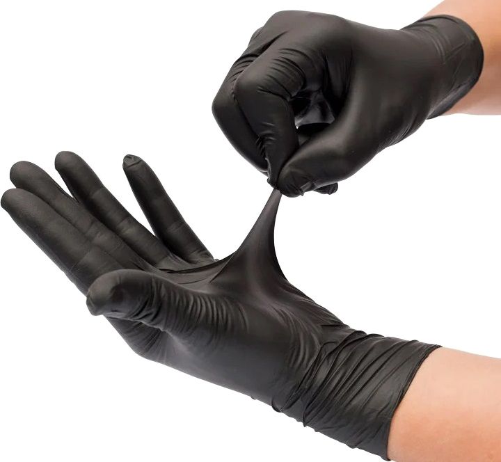 Перчатки медицинские Нитриловые Household Gloves чёрные