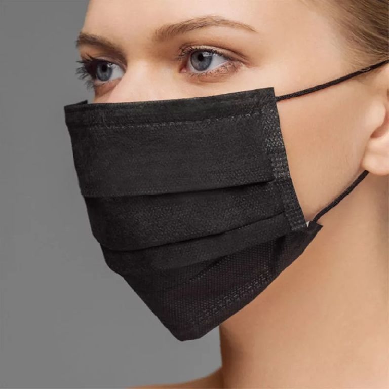 Медицинская маска 3-х слойная с бактериальным фильтром Черная