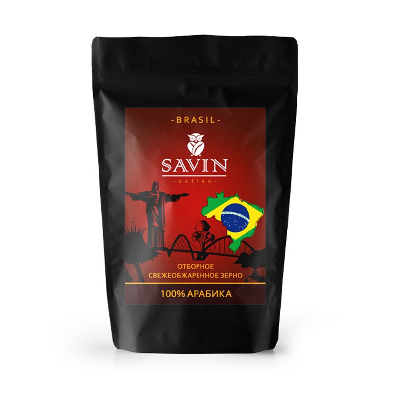 Кофе в зернах 1 кг SAVIN. 100% арабика. Бразилия SUL DE MINAS
