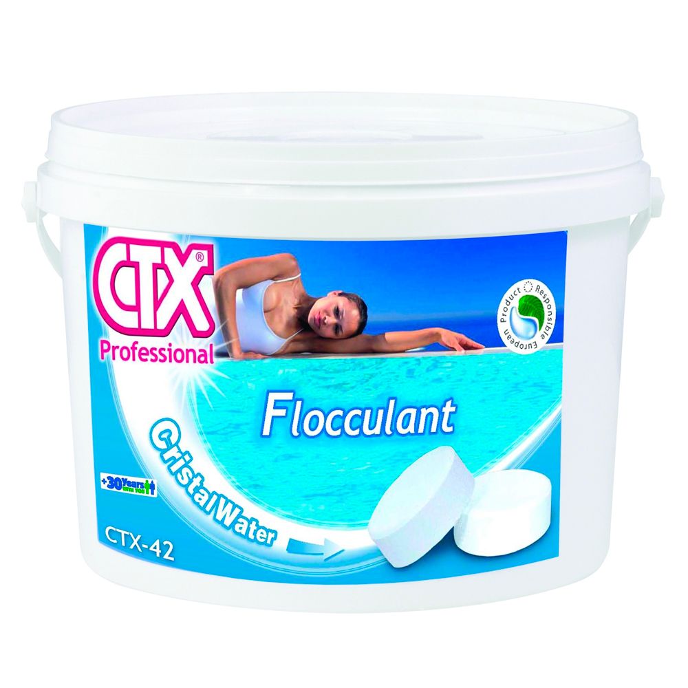 CTX-42 Флокулянт в таблетках 100гр., 1 кг. Химия для очистки воды в бассейне.
