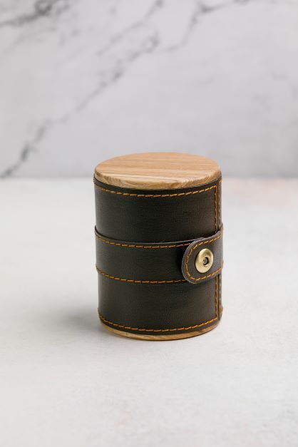 Футляр / чехол / шкатулка для галстука сувенирный подарочный ручной работы из коричневой натуральной кожи