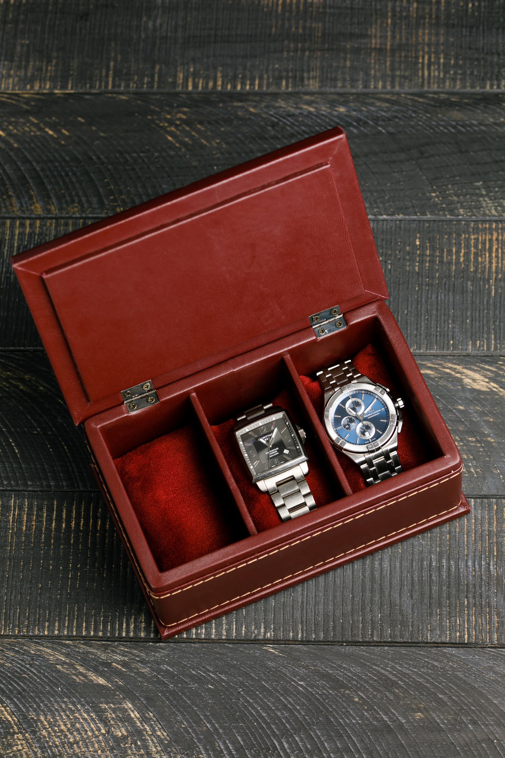 Шкатулка для часов / хранения часов / шкатулка для часов наручных из натуральной кожи ручной работы "BoomGift"