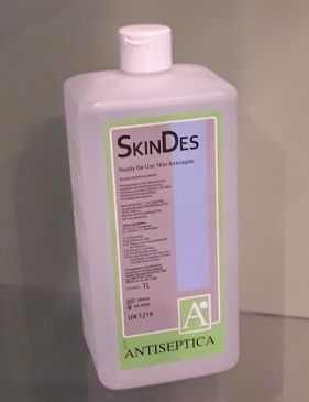 СКИН-ДЕЗ – спиртосодержащий антисептик для обработки кожи, операционного поля,локтевых сгибов 1л.